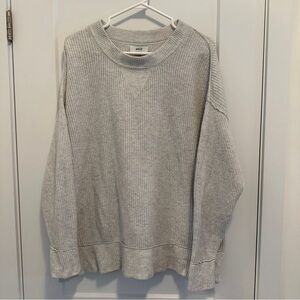 Aerie Grey Oversized Knit Crewneck Sweater Size XS Women’s